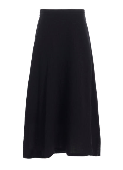WOOL GAUZE TWILL ASYMMETRIC FLARE SKIRT