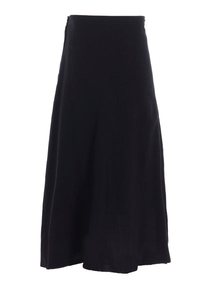 WOOL GAUZE TWILL ASYMMETRIC FLARE SKIRT