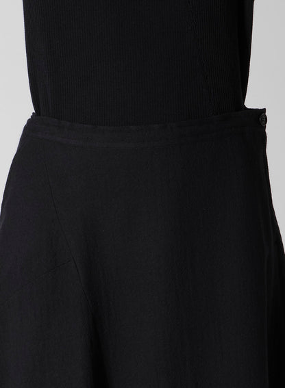 WOOL GAUZE TWILL ASYMMETRIC FLARE SKIRT