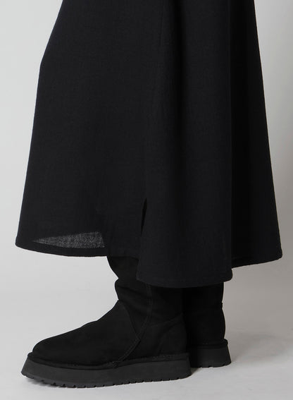 WOOL GAUZE TWILL ASYMMETRIC FLARE SKIRT