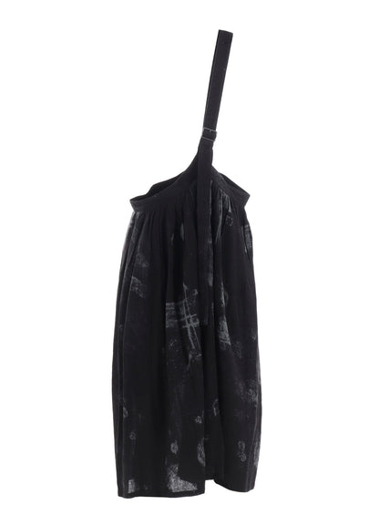 WOOL GAUZE SMUDGED POLKA DOT SINGLE STRAP SKIRT