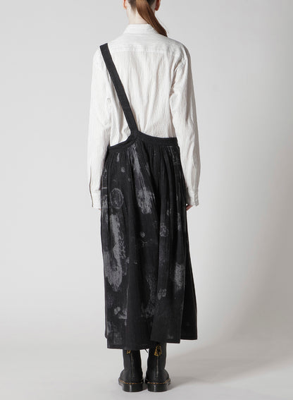 WOOL GAUZE SMUDGED POLKA DOT SINGLE STRAP SKIRT