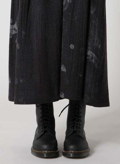WOOL GAUZE SMUDGED POLKA DOT SINGLE STRAP SKIRT