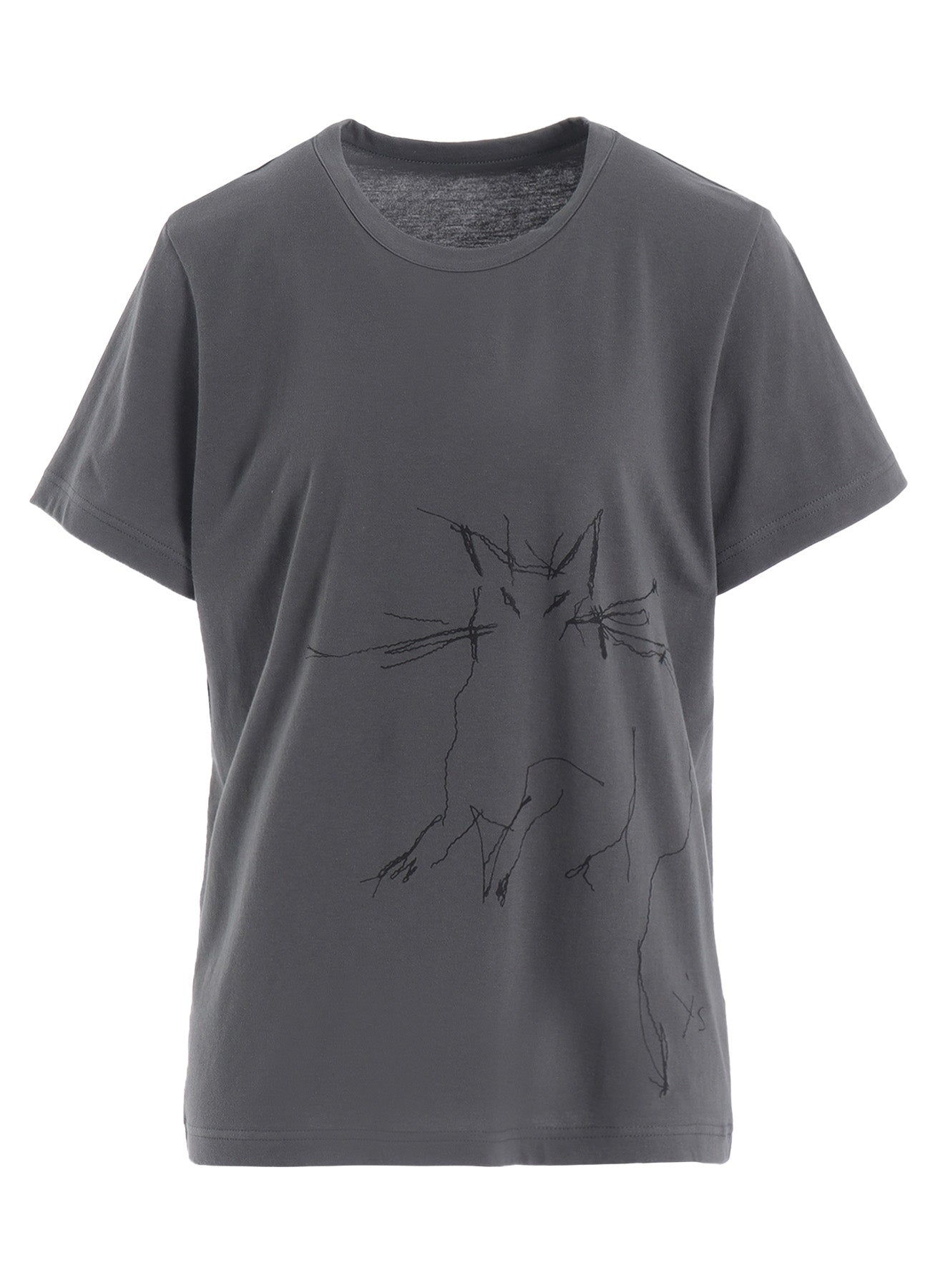 COTTON JERSEY ANIMAL PRINT ROUND NECK HALF SLEEVE T