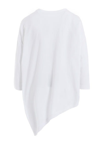 COTTON JERSEY ANIMAL PRINT ASYMMETRY DRAPE T