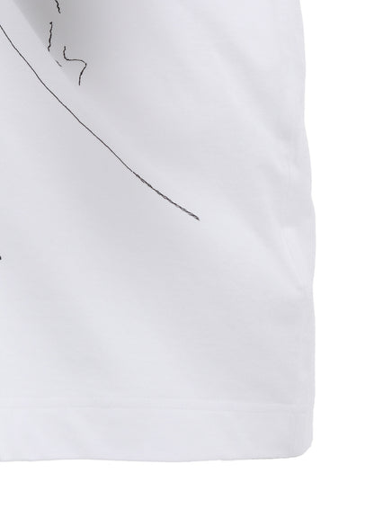 COTTON JERSEY ANIMAL PRINT ASYMMETRY DRAPE T