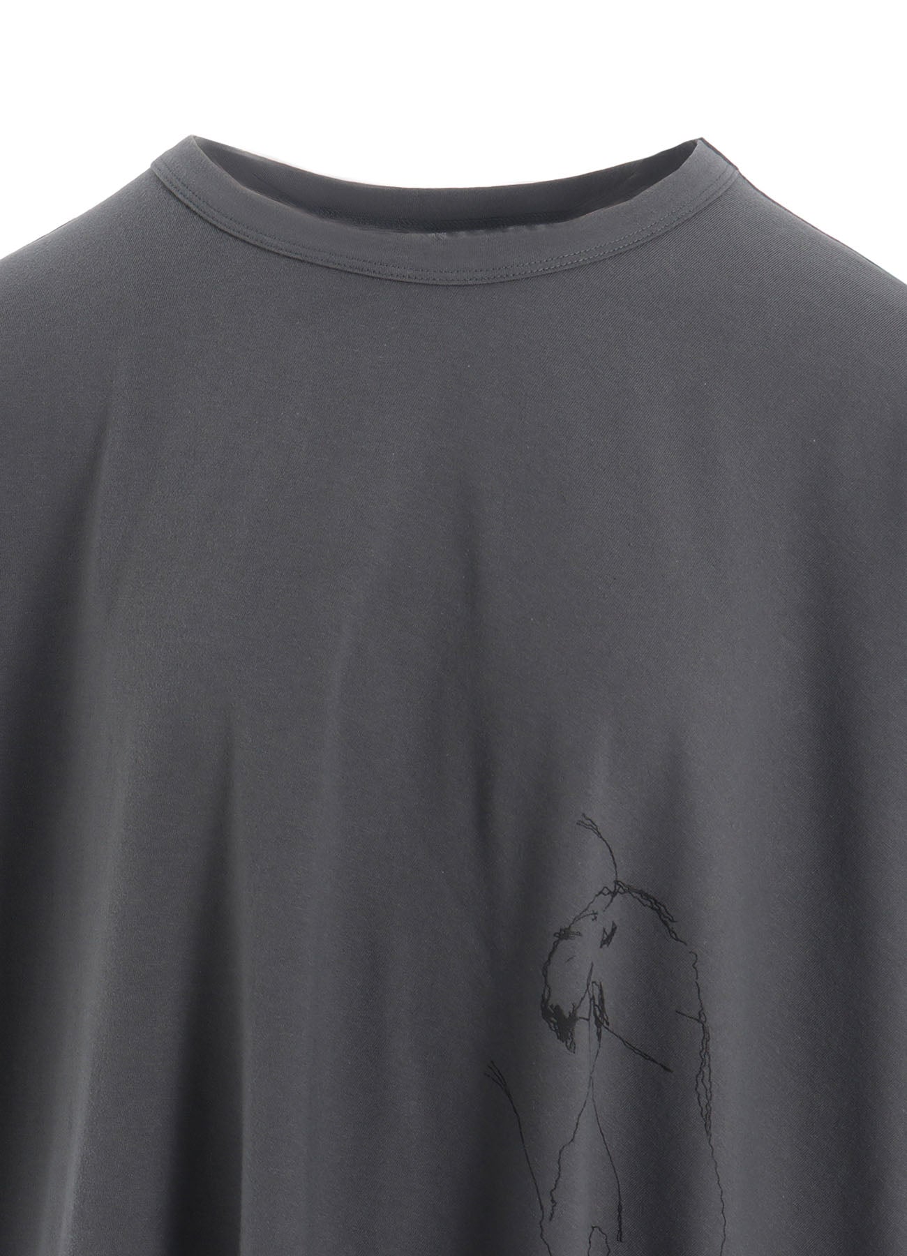 COTTON JERSEY ANIMAL PRINT ASYMMETRY DRAPE T