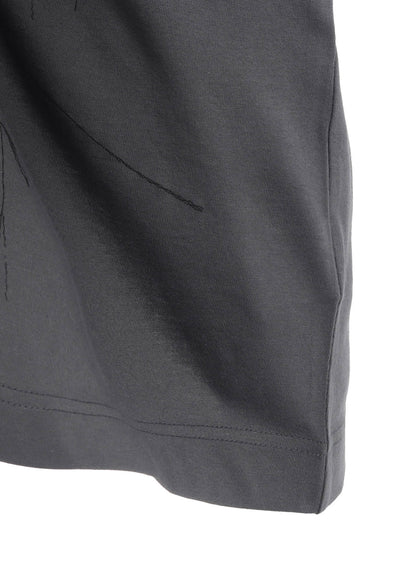 COTTON JERSEY ANIMAL PRINT ASYMMETRY DRAPE T