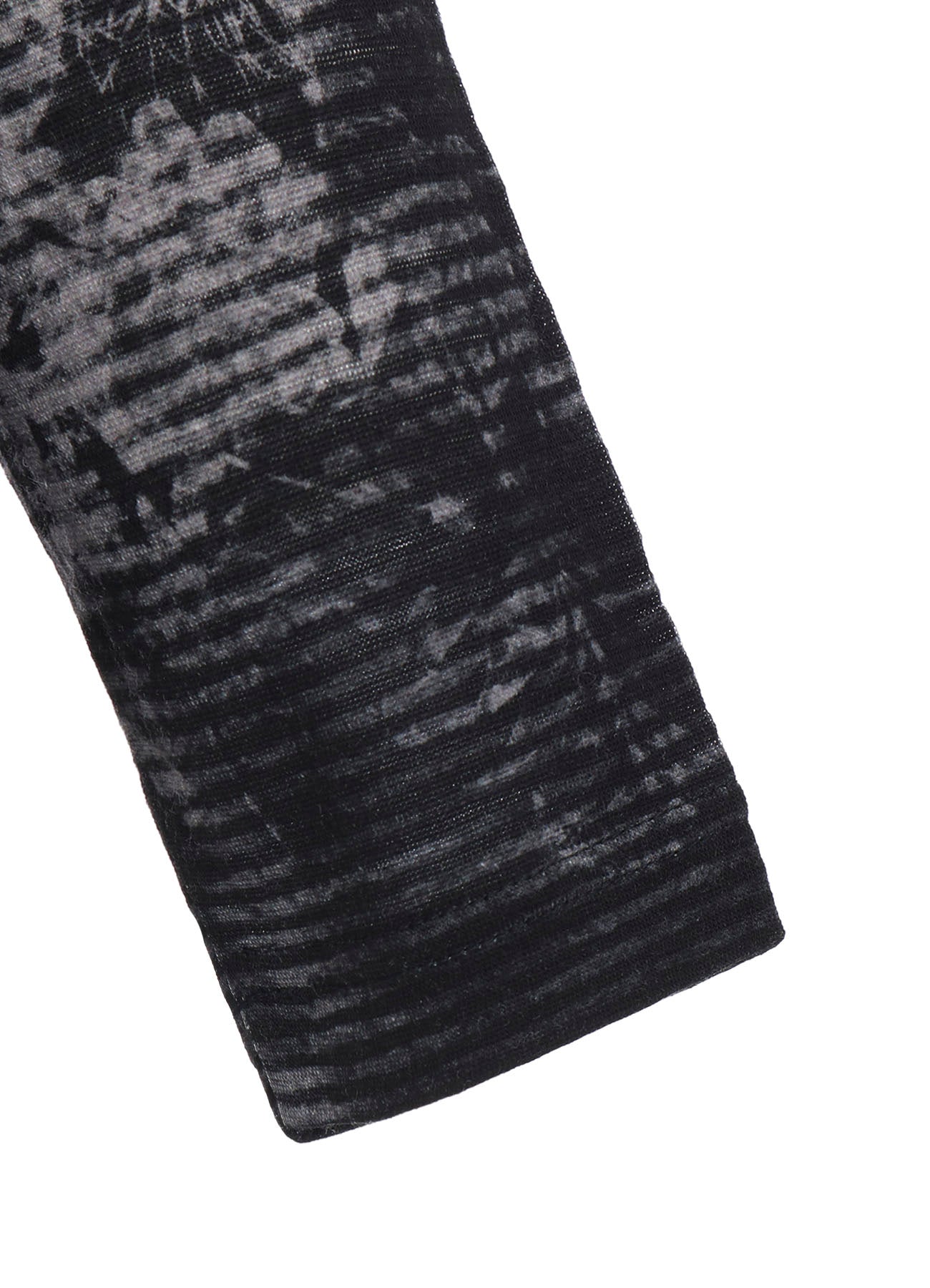 BLURRY FLOWER PRINTTED HIGH NECK LONG SLEEVE T
