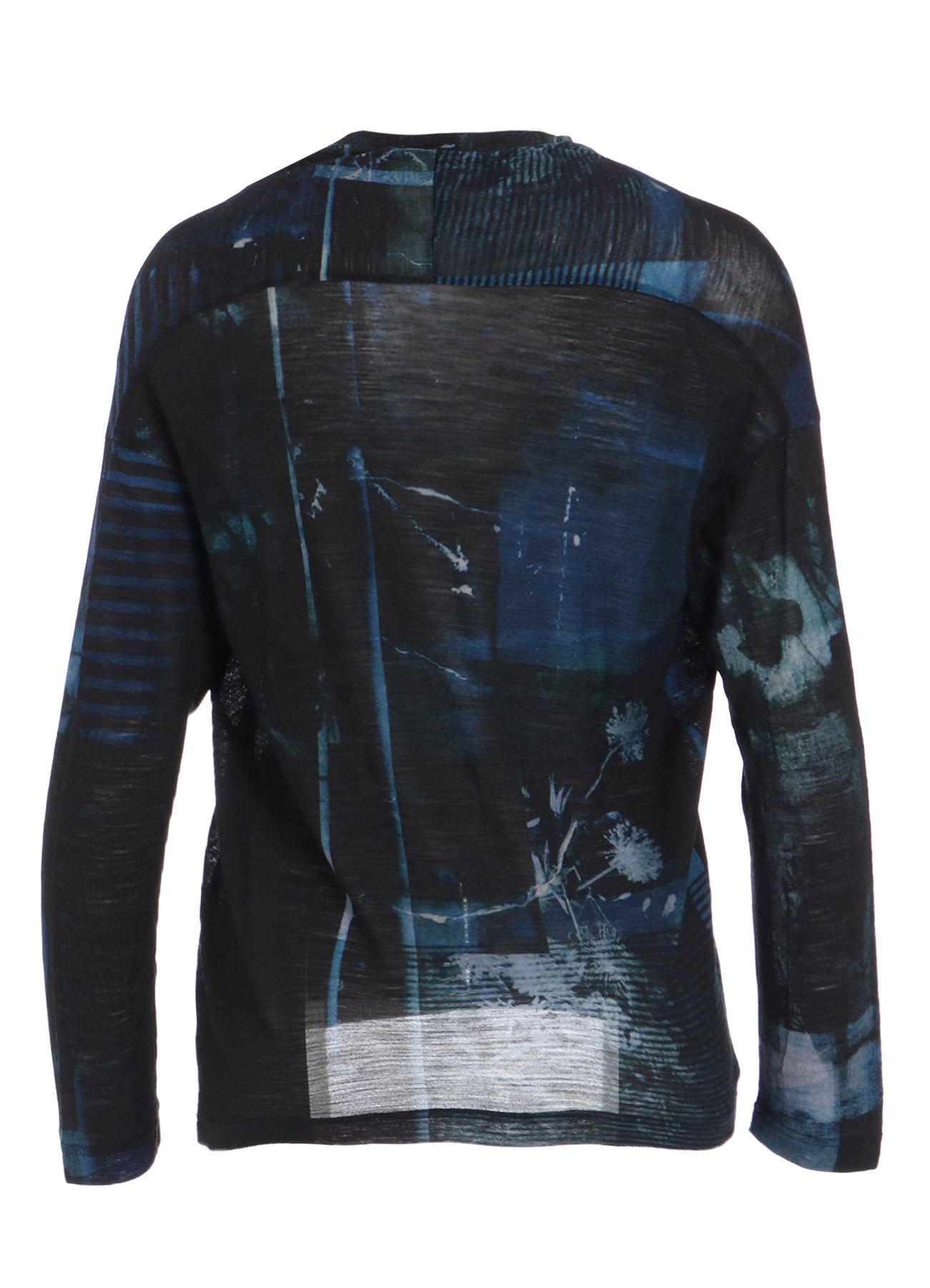 BLURRY FLOWER PRINTTED OFF NECK BUTTONED CARDIGAN