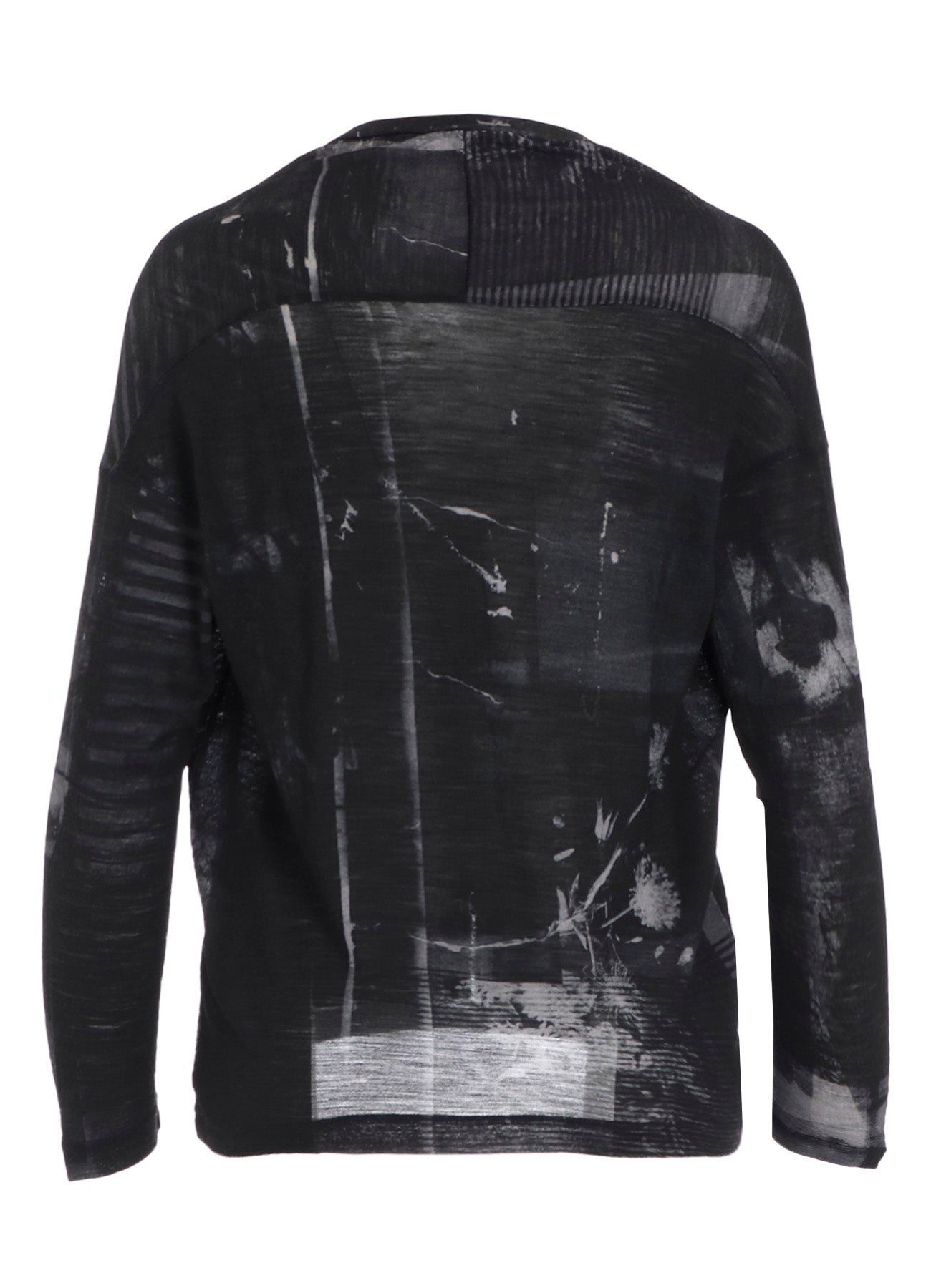 BLURRY FLOWER PRINTTED OFF NECK BUTTONED CARDIGAN