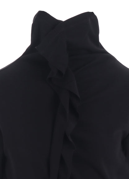HARD-TWIST ASYMMETRIC HIGH NECK HALF SLEEVE T