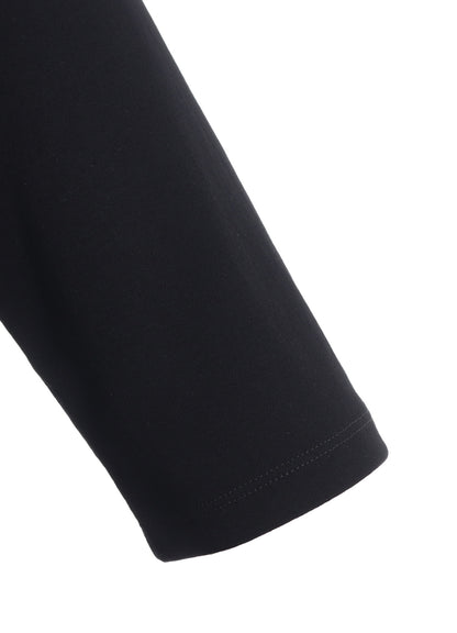HARD-TWIST ASYMMETRIC HIGH NECK HALF SLEEVE T