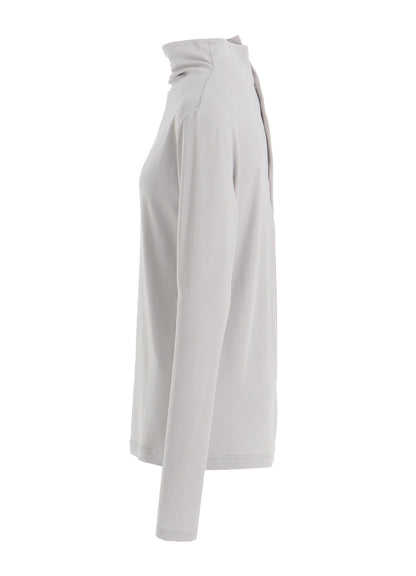 HARD-TWIST BACK BUTTON OFF-NECK T