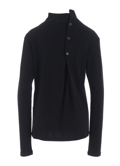HARD-TWIST BACK BUTTON OFF-NECK T