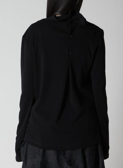 HARD-TWIST BACK BUTTON OFF-NECK T