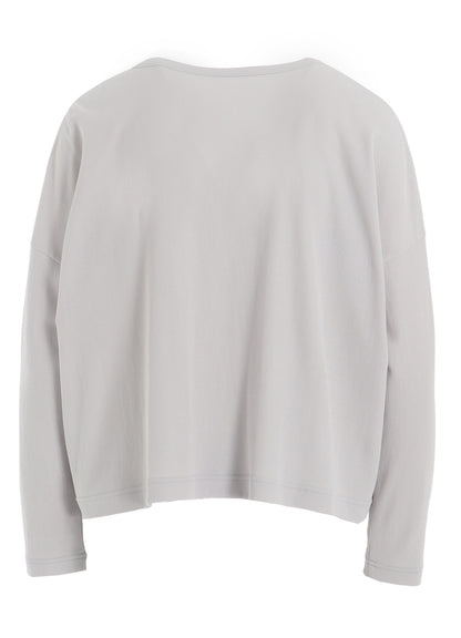 HARD-TWIST CROPPED ROUND NECK CARDIGAN
