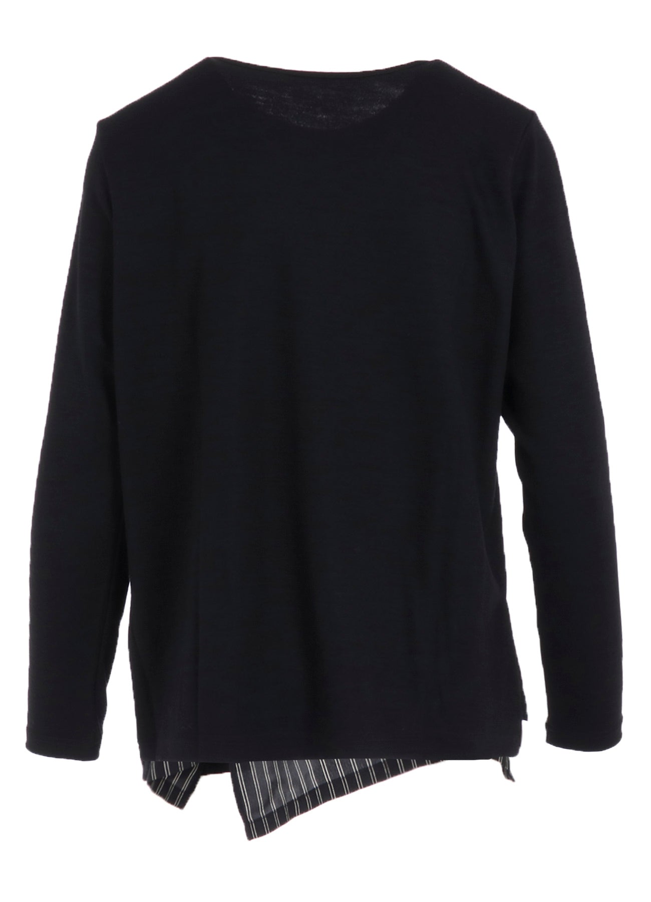 COTTON/CREPE DE CHINE FLARE ROUND NECK T