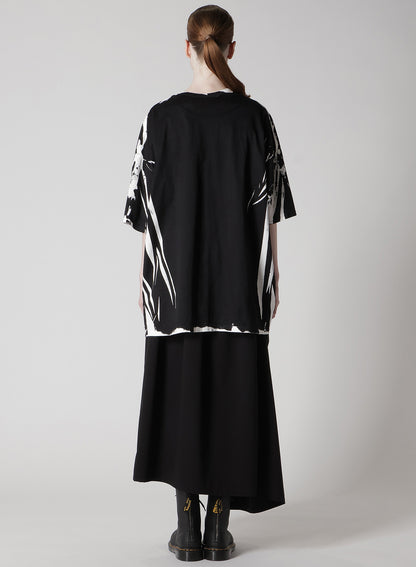 COTTON LACE/PRINT BIG POCKET PULLOVER