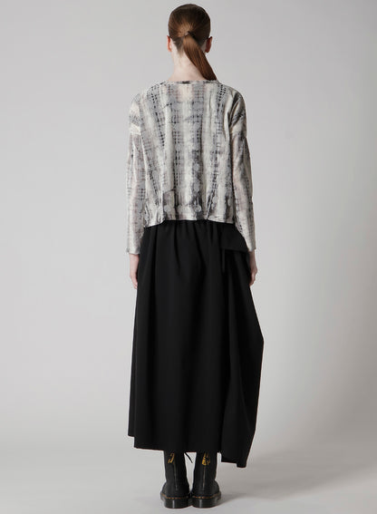 HOUNDTOOTH DOTS TULLE CROPPED ROUND NECK T