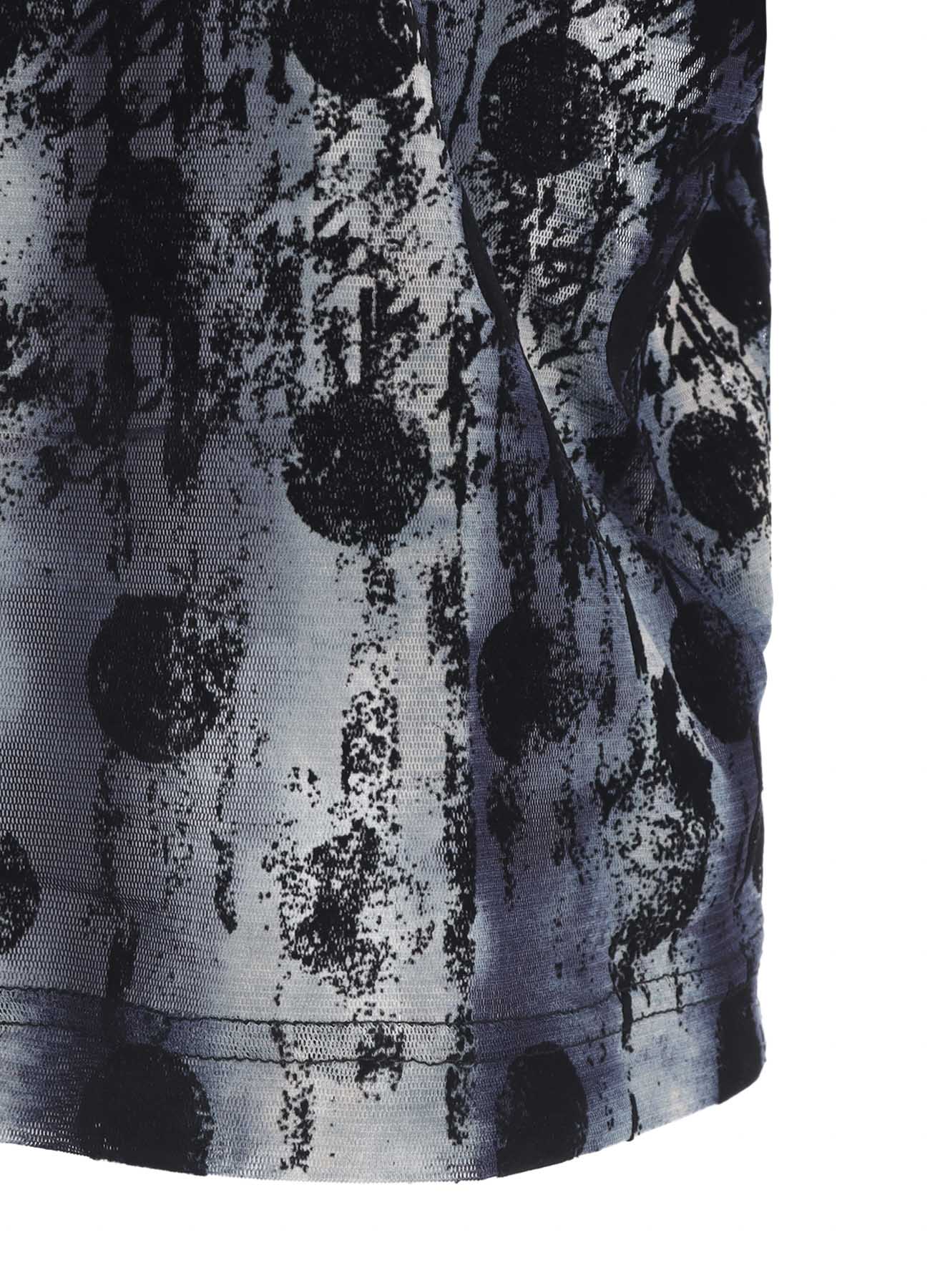 HOUNDTOOTH DOTS TULLE CROPPED ROUND NECK T