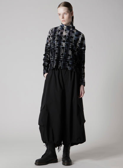 HOUNDTOOTH DOTS TULLE CROPPED HIGH-NECK T