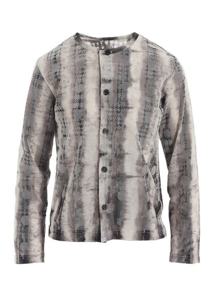 HOUNDTOOTH DOTS TULLE ROUND NECK LONG SLEEVE CARDIGAN