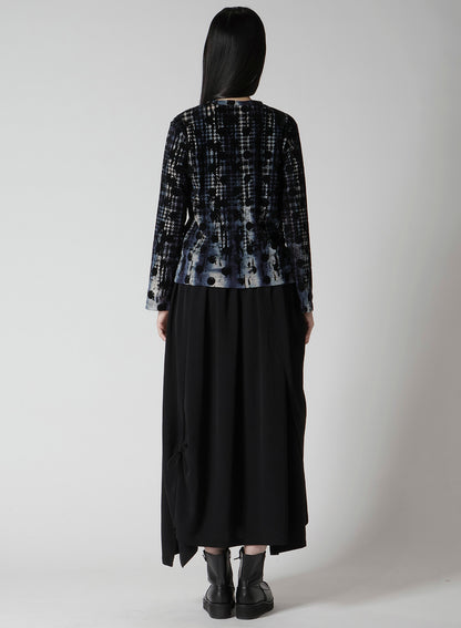 HOUNDTOOTH DOTS TULLE ROUND NECK LONG SLEEVE CARDIGAN