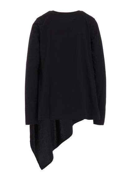 CREPE de CHINE/COTTON JERSEY COMBINATION LONG SLEEEVE T
