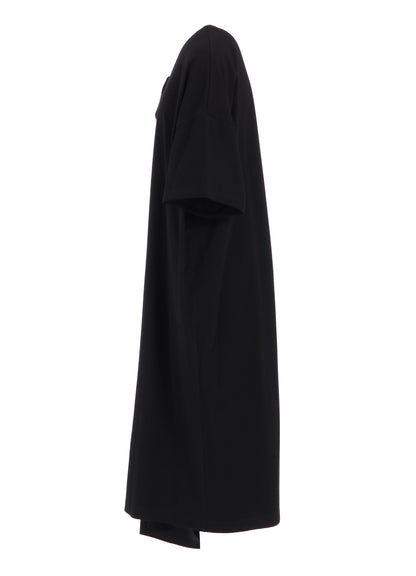 CREPE de CHINE/COTTON JERSEY COMBINATION HALF SLEEVE DRESS