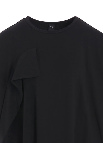 CREPE de CHINE/COTTON JERSEY COMBINATION HALF SLEEVE DRESS