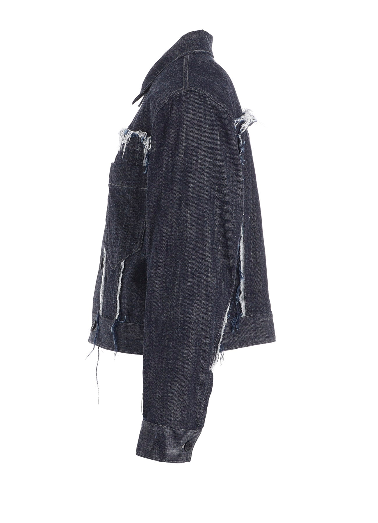 8OZ UNTRIMMED PANEL DENIM JACKET
