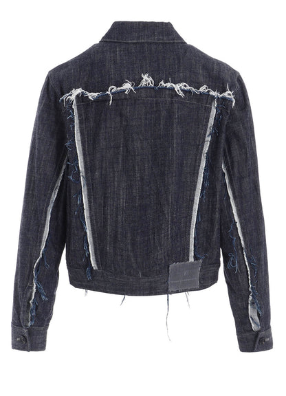 8OZ UNTRIMMED PANEL DENIM JACKET