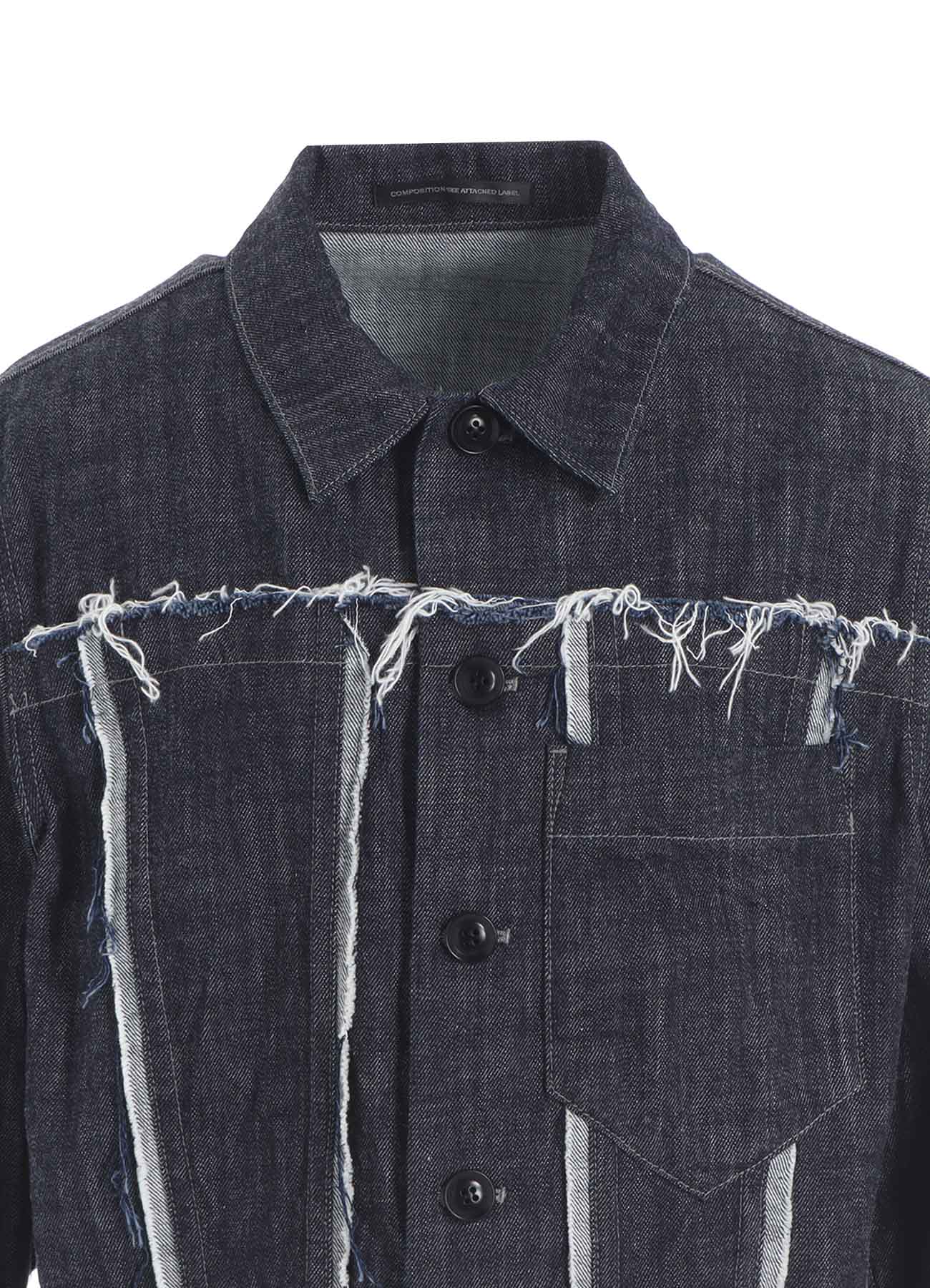 8OZ UNTRIMMED PANEL DENIM JACKET