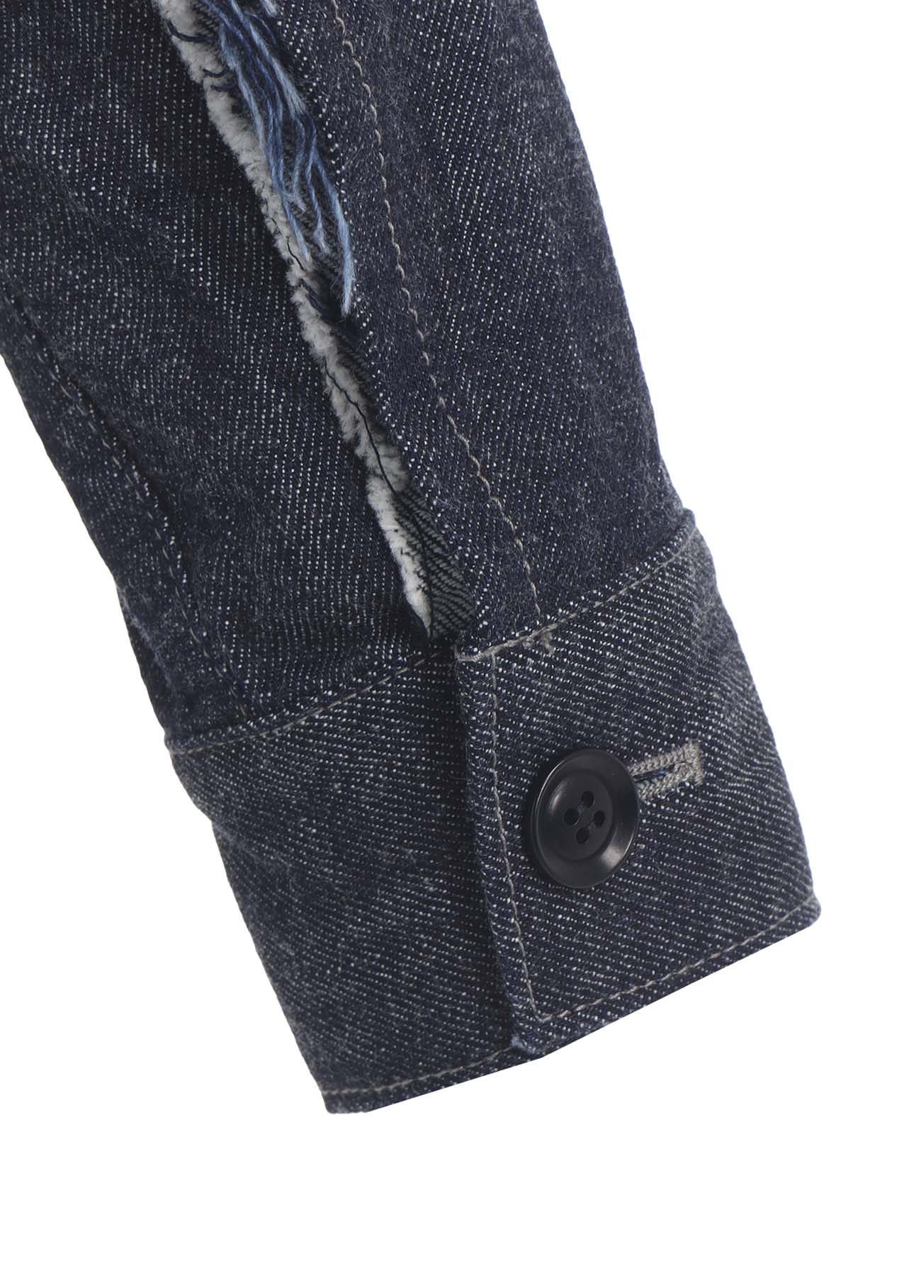 8OZ UNTRIMMED PANEL DENIM JACKET