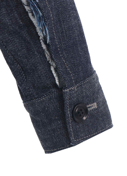 8OZ UNTRIMMED PANEL DENIM JACKET