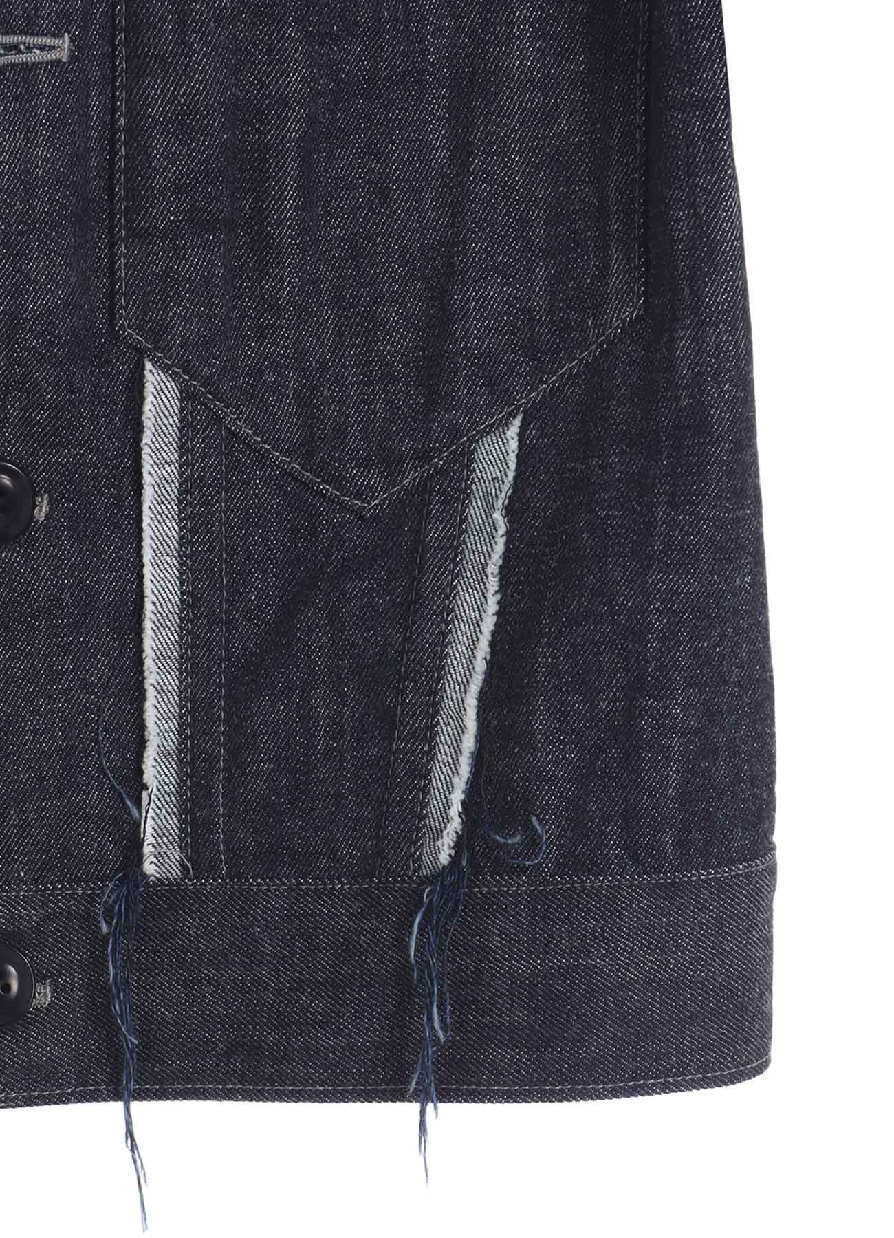 8OZ UNTRIMMED PANEL DENIM JACKET