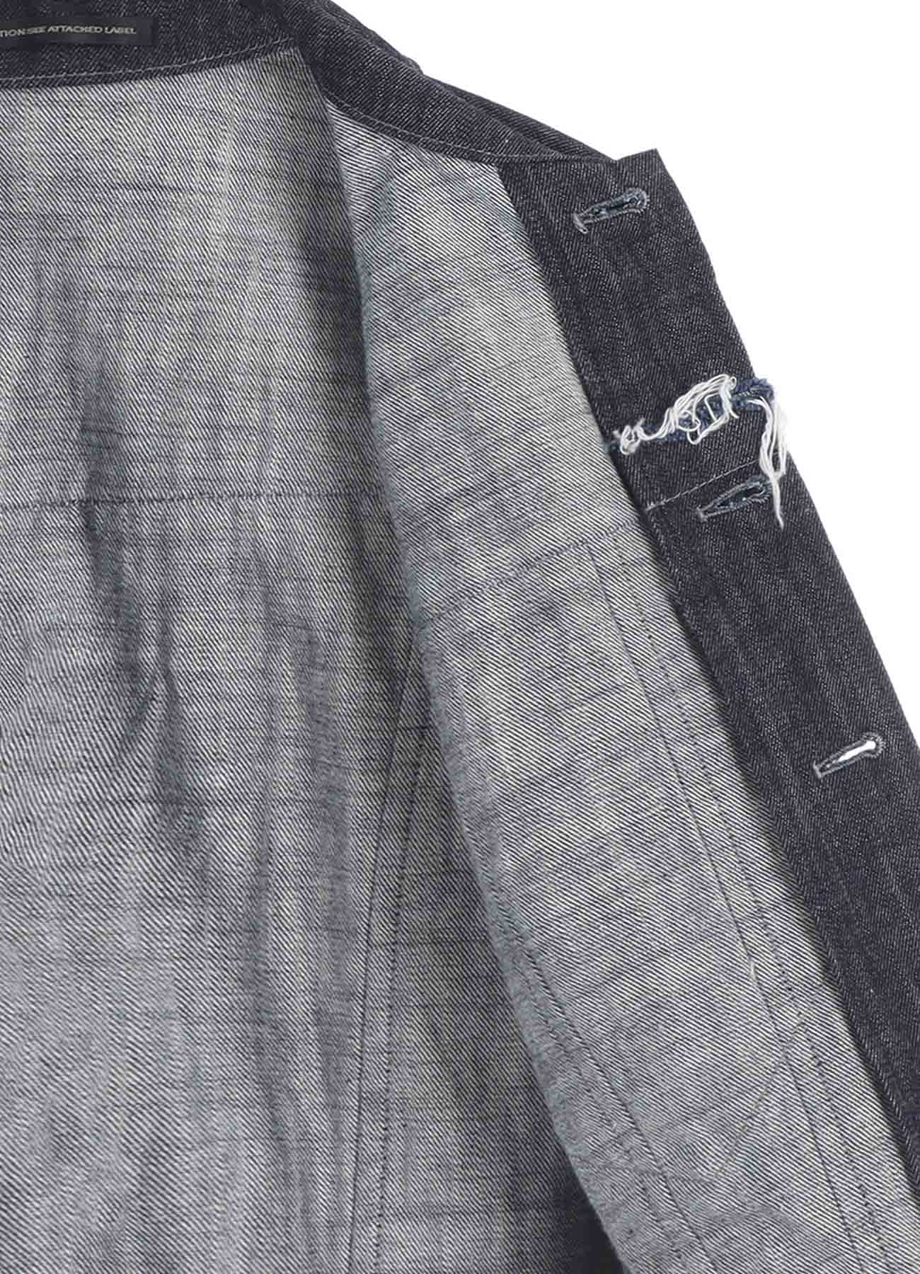8OZ UNTRIMMED PANEL DENIM JACKET