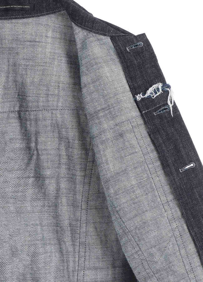 8OZ UNTRIMMED PANEL DENIM JACKET
