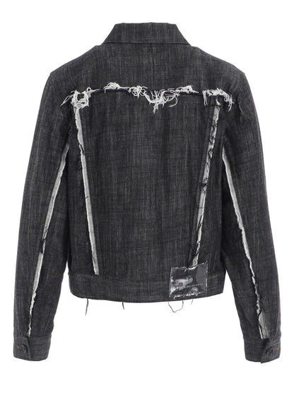 8OZ UNTRIMMED PANEL DENIM JACKET