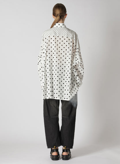 60/- COTTON LAWN DOT PRINT LONG SLEEVE BLOUSE