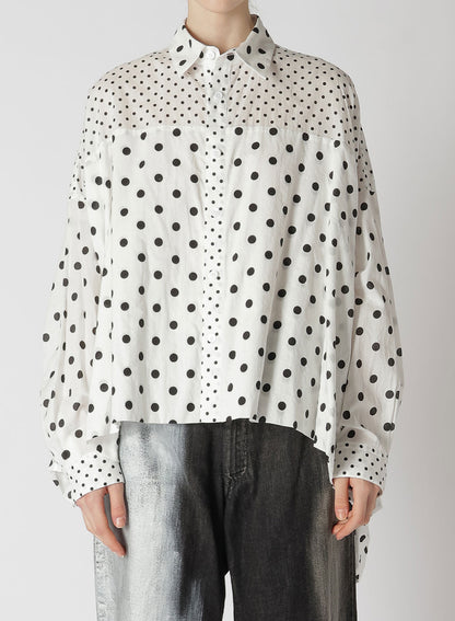 60/- COTTON LAWN DOT PRINT LONG SLEEVE BLOUSE