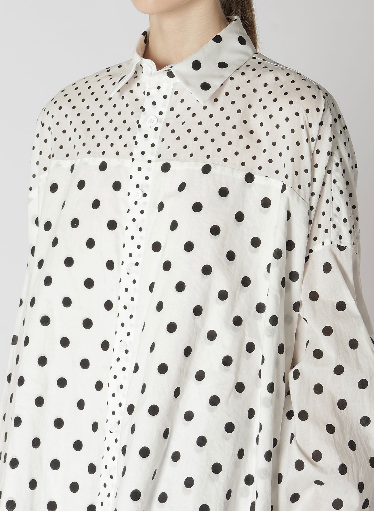 60/- COTTON LAWN DOT PRINT LONG SLEEVE BLOUSE