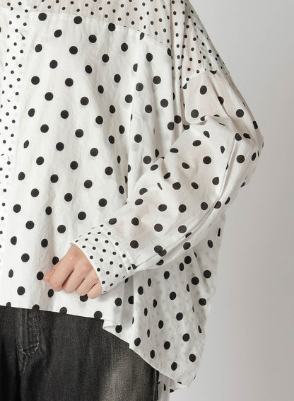 60/- COTTON LAWN DOT PRINT LONG SLEEVE BLOUSE