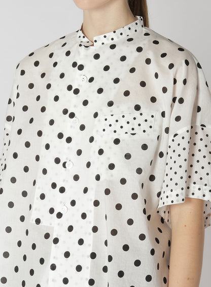 60/- COTTON LAWN DOT PRINT BOX BLOUSE