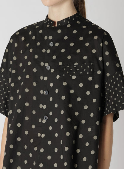 60/- COTTON LAWN DOT PRINT BOX BLOUSE