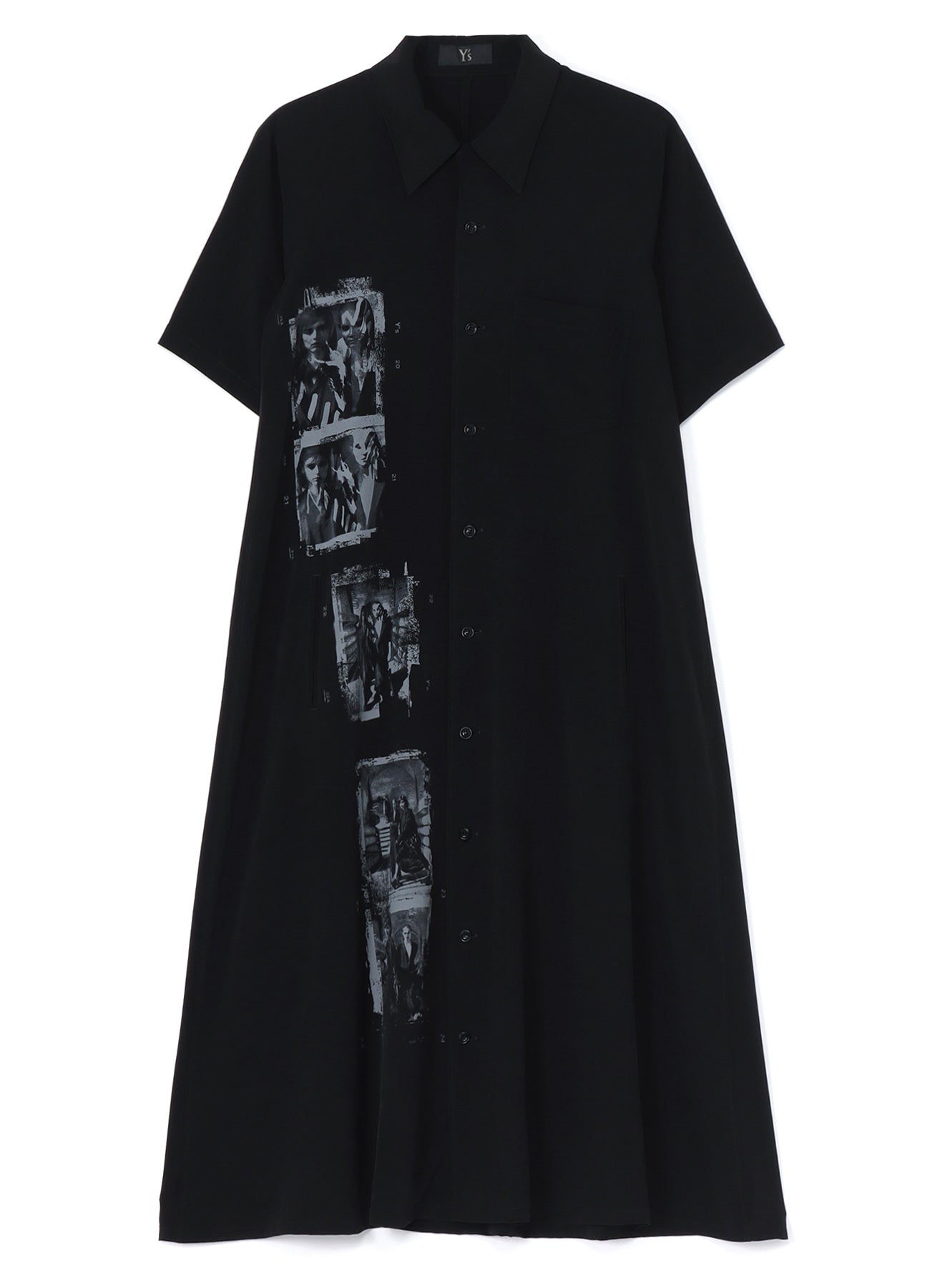 Y's × MAX VADUKUL CREPE de CHINE HALF SLEEVE SHIRT DRESS