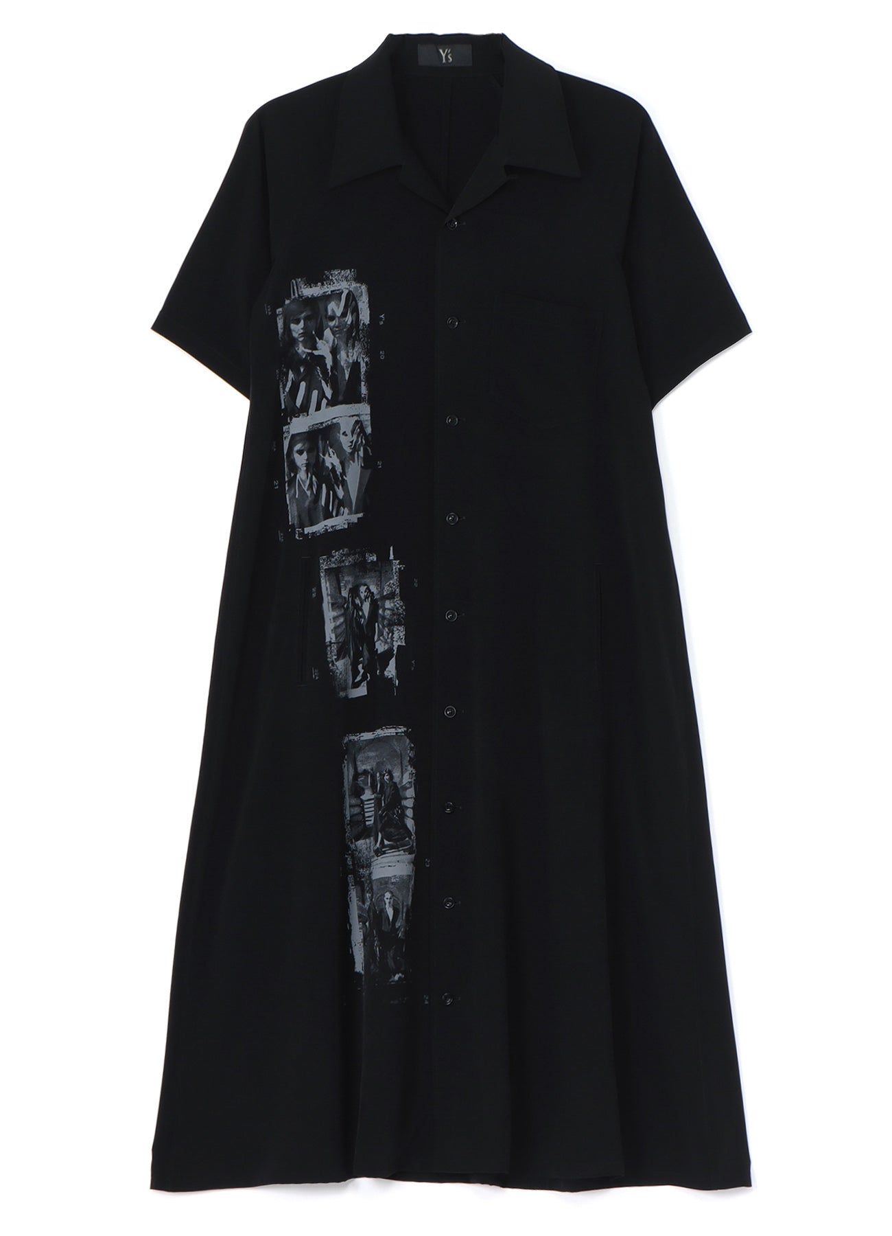 Y's × MAX VADUKUL CREPE de CHINE HALF SLEEVE SHIRT DRESS