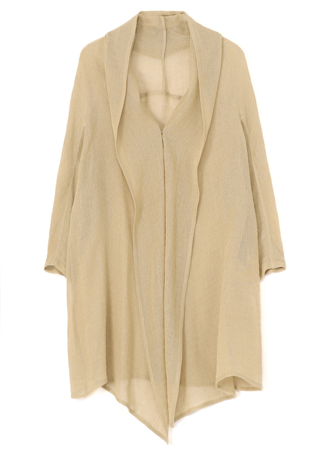 LENO CLOTH SHAWL COLLAR LONG CARDIGAN