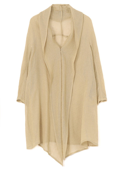 LENO CLOTH SHAWL COLLAR LONG CARDIGAN